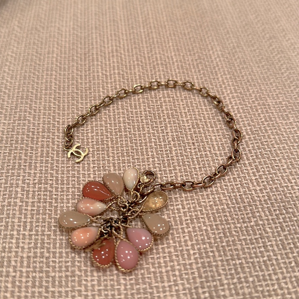 Vintage Signed Chanel Gripoix Muti Color Bracelet